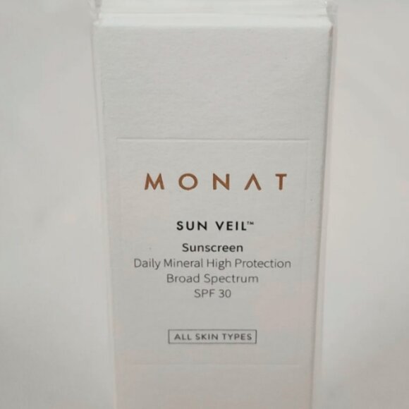 MONAT SUN VEIL SUNSCREEN DAILY MINERAL HIGH PROTECTION BROAD SPECTRUM SPF 30 NEW - Picture 3 of 9